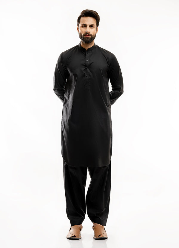 Plain-Black, Hi-End Egyptian Cotton Shalwar Kameez