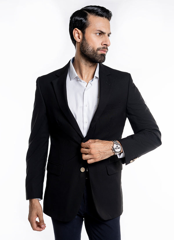 Plain Black Exotic Black Classic Blazer