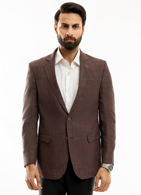 Tartan Check-Dark Brown, Hi-End Poly Viscose, Classic Blazer