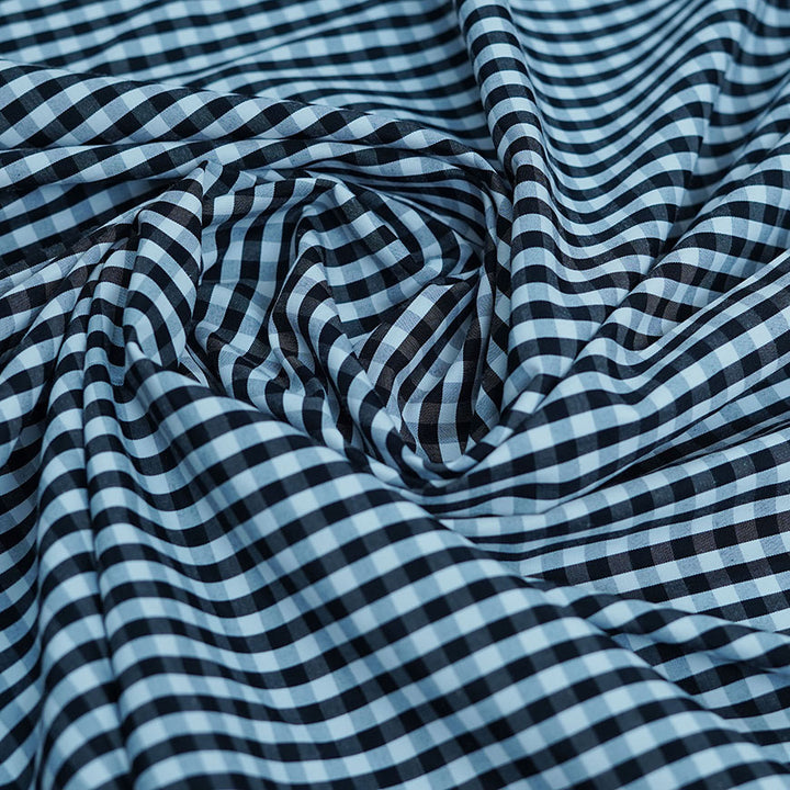 Black Checkered Shirting Fabric - Premium Quality for Shirts