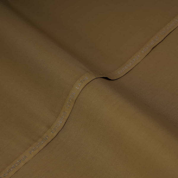 Plain Golden Brown, President Exclusive Latha Shalwar Kameez Fabric