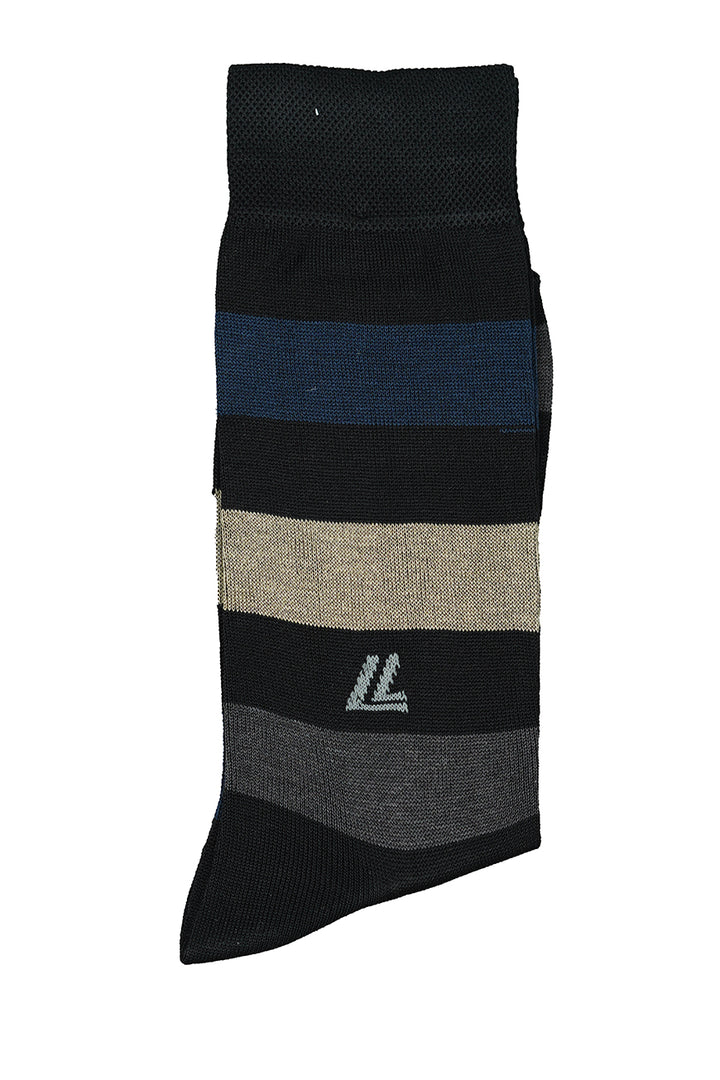 Men's Black Chalk Stripe Cotton Socks - Classic & Soft