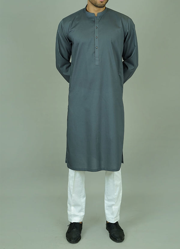 Dark grey cotton kurta - Minimalist summer ethnic wear for men