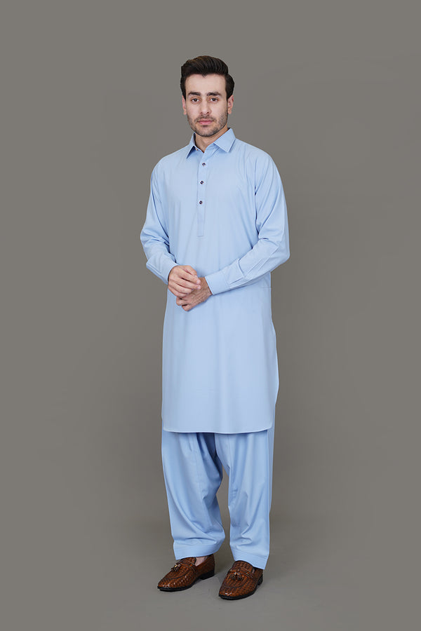 Grenada Sky Blue Plain, Wash N Wear Shalwar Kameez