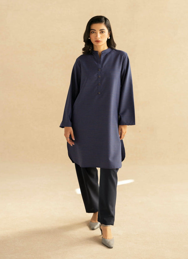 Checks-Blue, Lyla Wool Blend Womens Shalwar Kameez Fabric