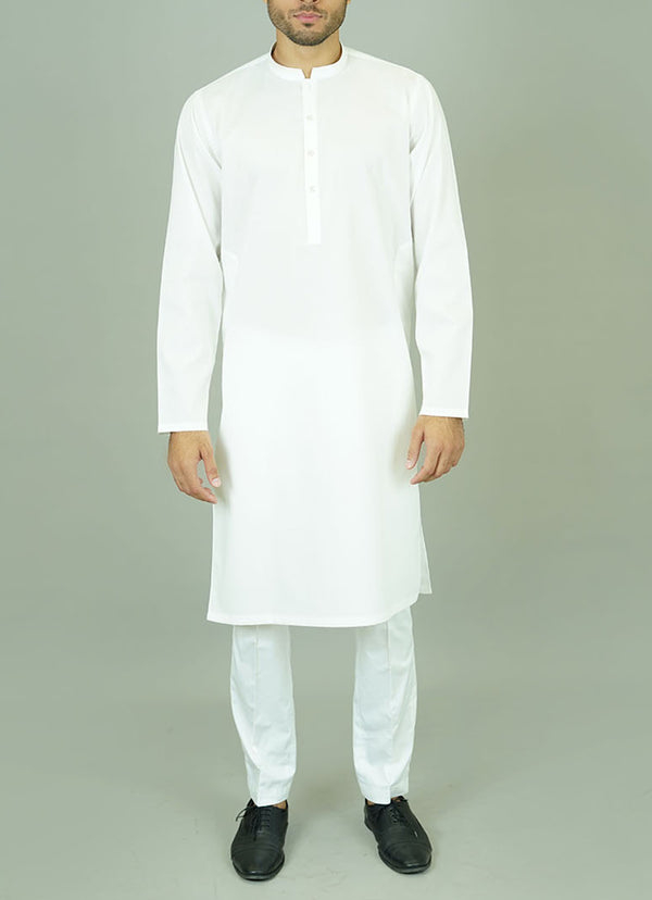 Off-white cotton kurta - Soft neutral tone for men's ethnic fashion