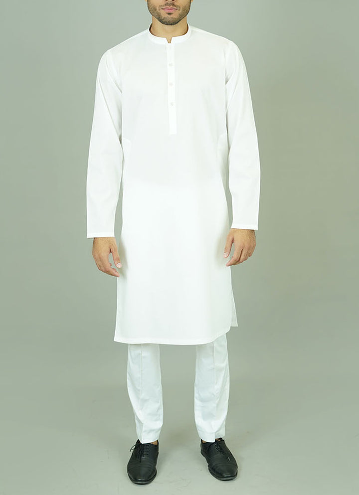 Off-white cotton kurta - Soft neutral tone for men's ethnic fashion