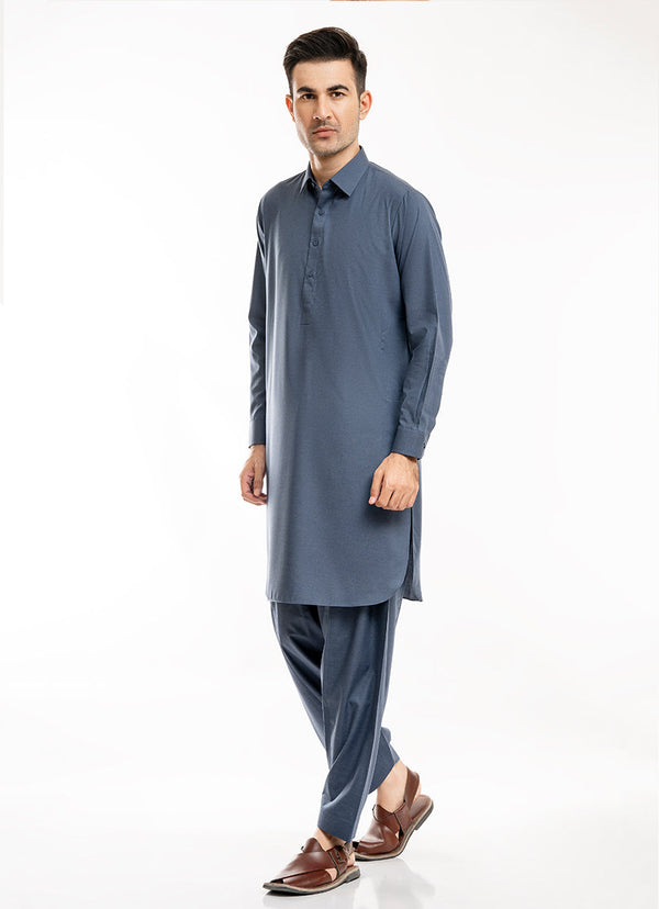 Textured-Light Blue, Delta Wash N Wear Shalwar Kameez