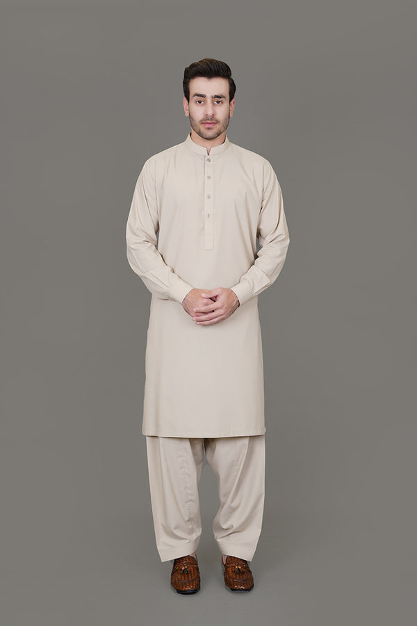 Grenada Light Brown Plain, Wash N Wear Shalwar Kameez