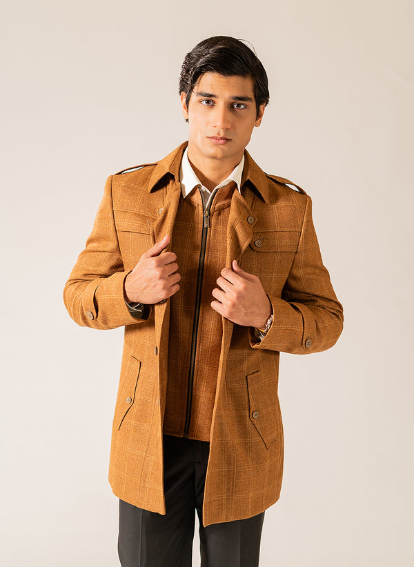 2550-00220-040-5-036 L-Double Jacket Worsted Tweed Wool Rich Brown Winter 1