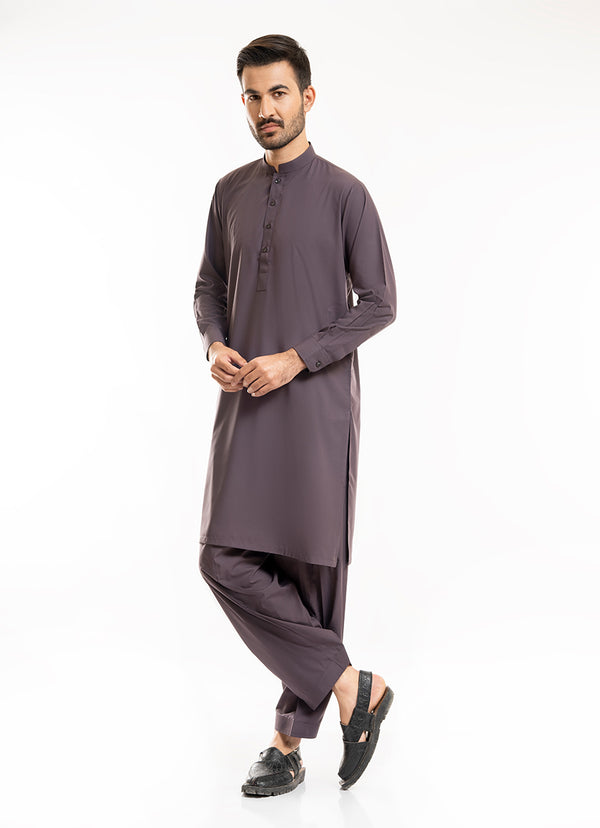 Purple Plain Delta Wash N Wear Shalwar Kameez Suit