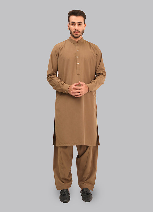 Shalwar Kameez - Zhob Rich Brown Plain