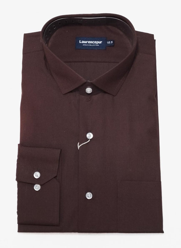 Brown Plain, Delta Cotton Rich Formal Shirt