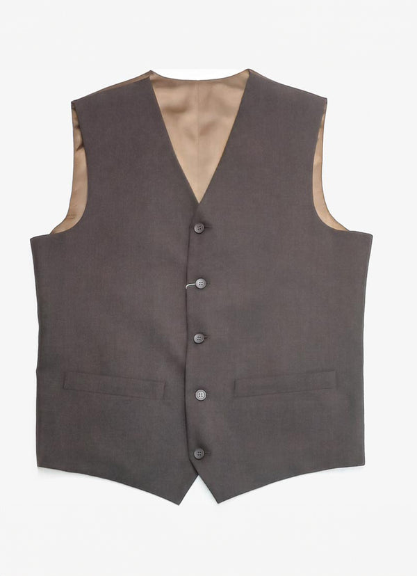 Plain Dk Brown Tropical Classic V-Neck Vest