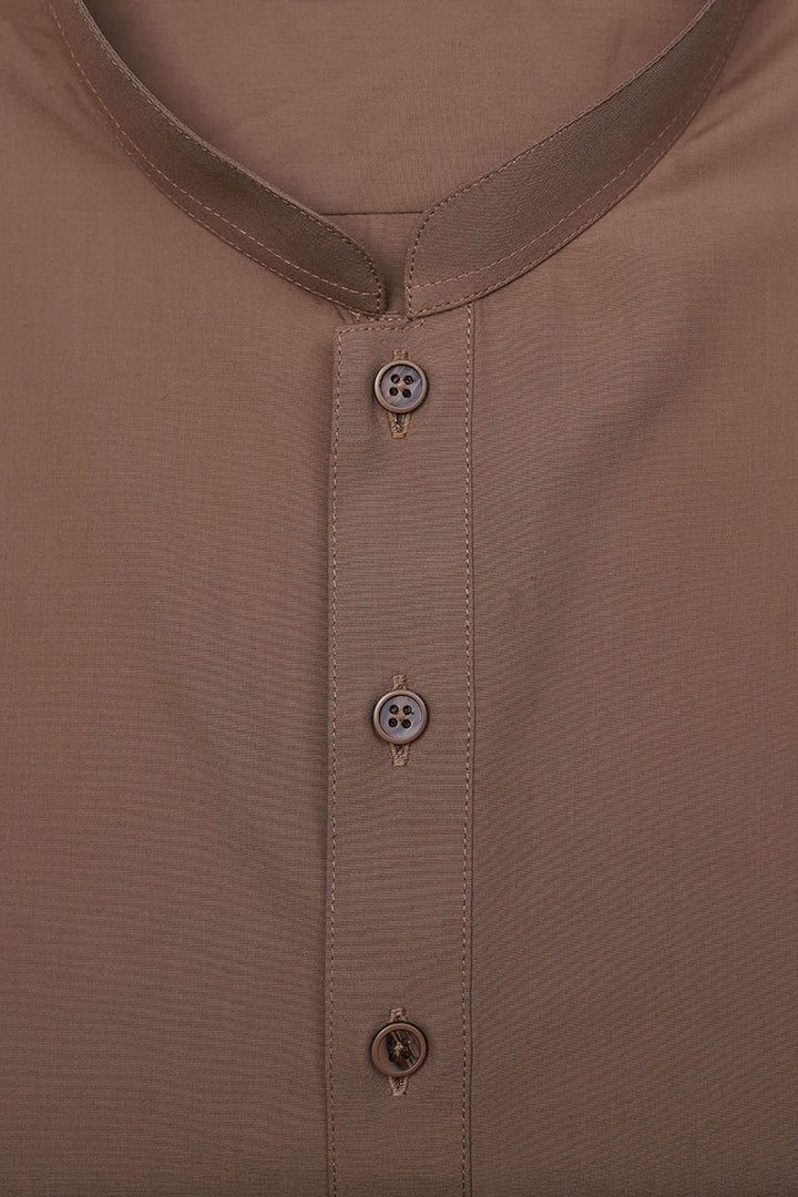 Back view of light brown poly viscose shalwar kameez for men