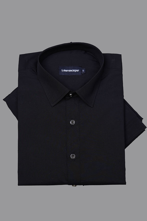 Side view of men's black plain shalwar kameez from summer joy collection in poly viscose-2260-22111-010-0-001