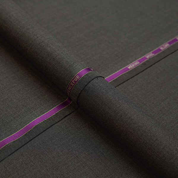 Plain Twill-Medium Grey, Wool Blend, Worsted Flannel Fabric