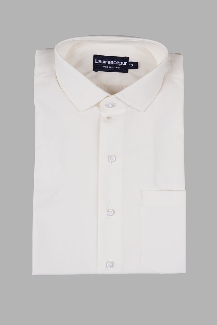 Off-White Plain Cotton Shirt for Men - Elegant & Timeless