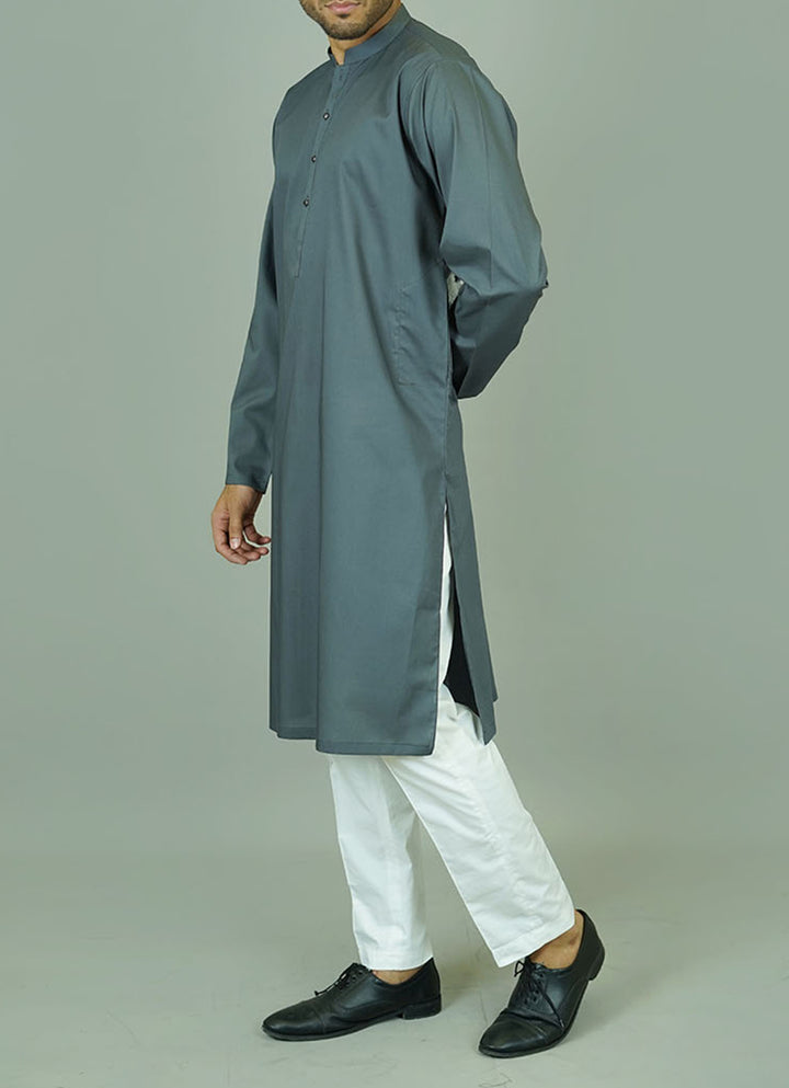 Grey men's summer kurta - Premium cotton with tailored silhouette