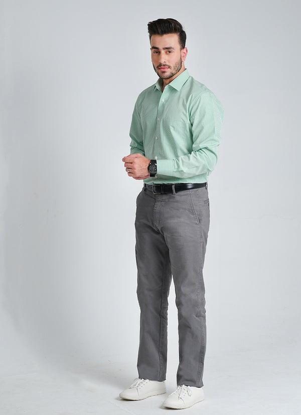 Supernova Light Green Checks Formal Shirt