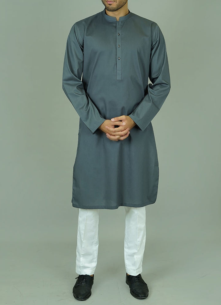 Charcoal grey ethnic kurta - Breathable fabric for hot weather comfort