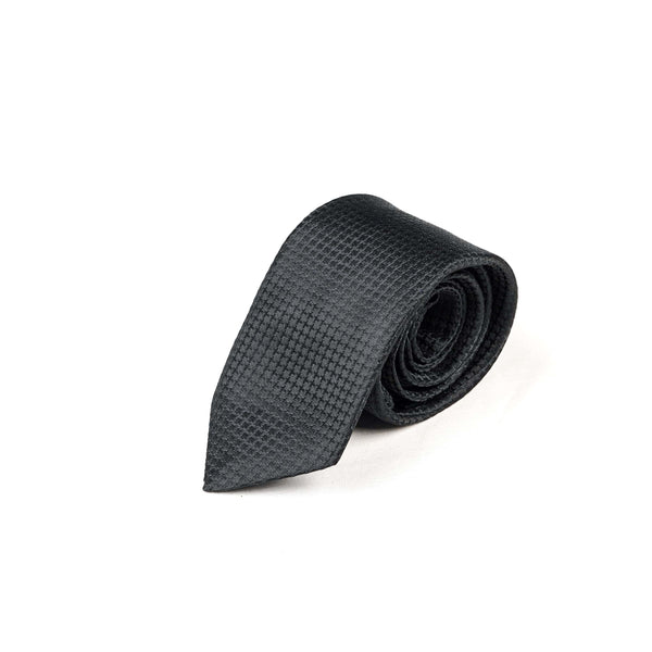 Black Textured Silk Rich Tie