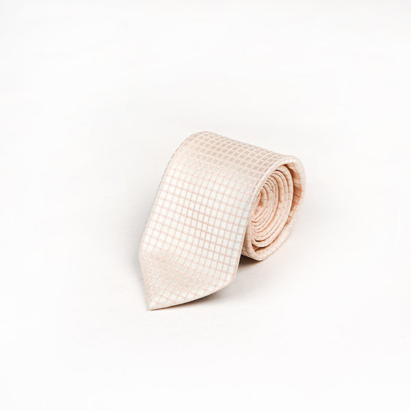 Cream Textured Silk Rich Tie