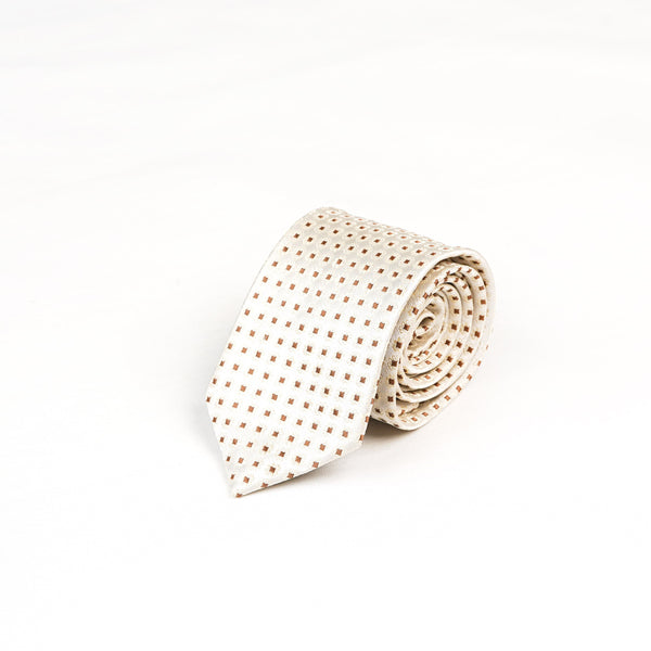 Cream Textured Silk Rich Tie