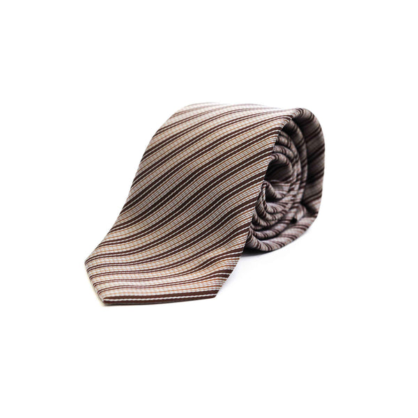 Ties - Silk Rich Chocolate Brown Stripes