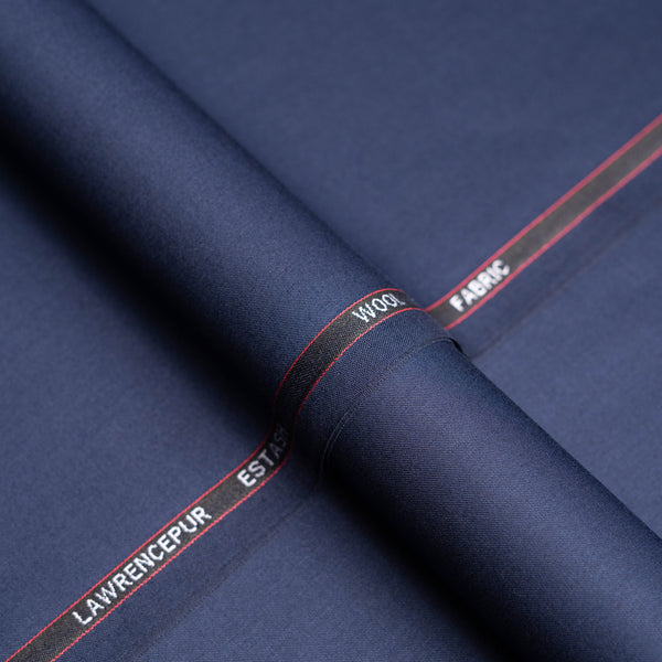 Blue Plain Wool Blend, Estash Suiting Fabric