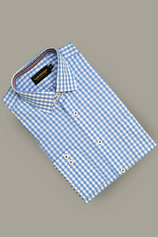 Formal Shirt - Supernova White & Blue Checks