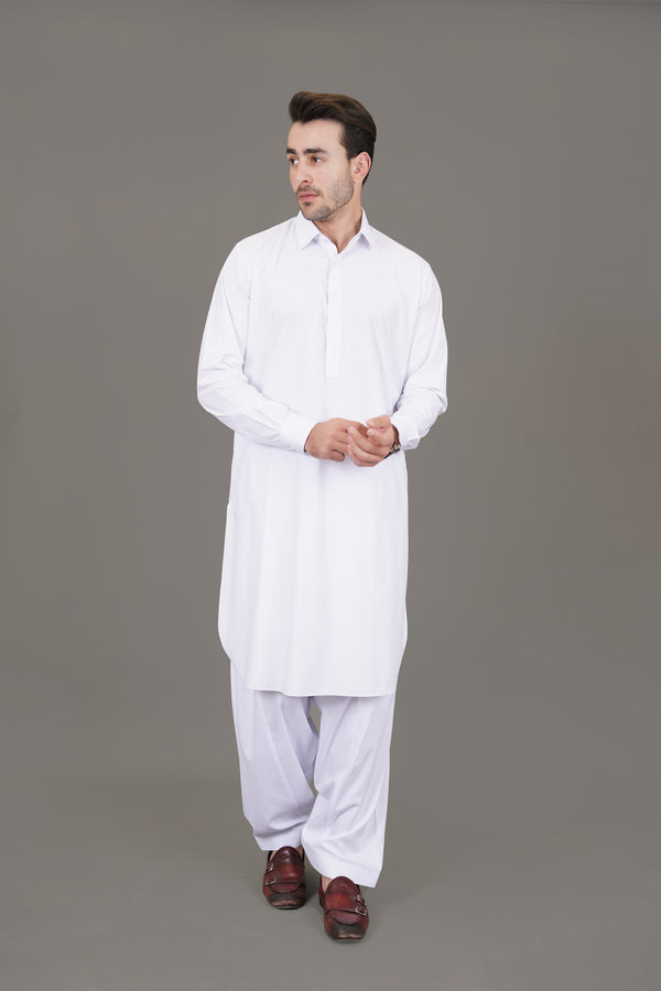 White Plain Delta Wash N Wear Shalwar Kameez