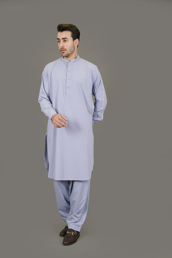 Shalwar Kameez - Delta Greyish Blue Plain