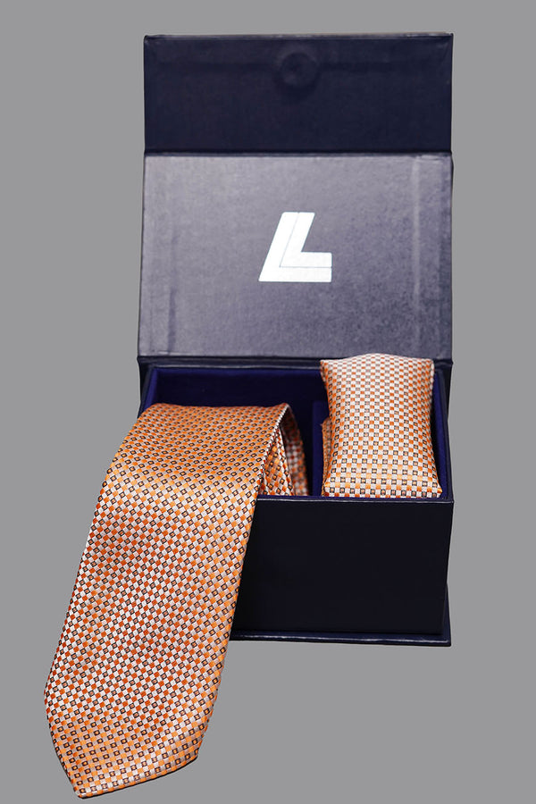 Rich silk tie and pocket square set – multi-design 04, complete view-4100-70204-130-8-079