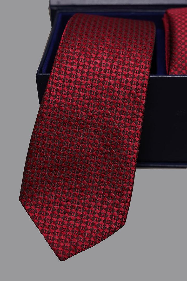 Close-up view of tie and pocket square pattern design 08-