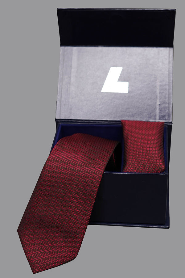 Maroon Silk Tie & Pocket Square – Classic Men’s Formal Set