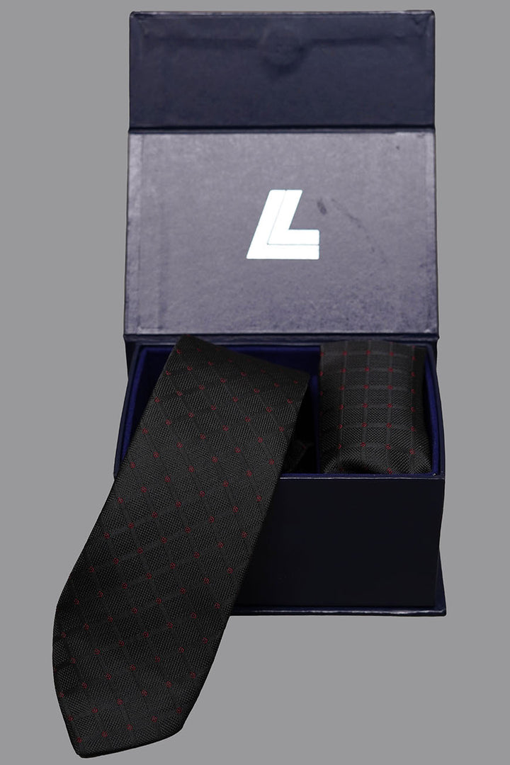 Rich silk tie and pocket square – multi-design 05, top angle view-4100-70204-130-8-080