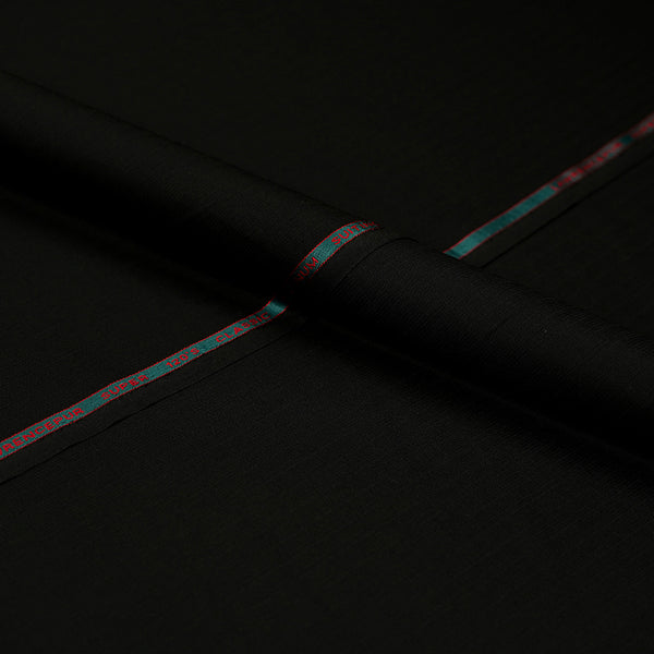 Classic Platinum Black Self Stripe Suiting Fabric