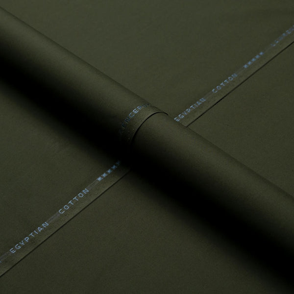 Plain Olive Green Antalya Egyptian Cotton Shalwar Kameez Fabric
