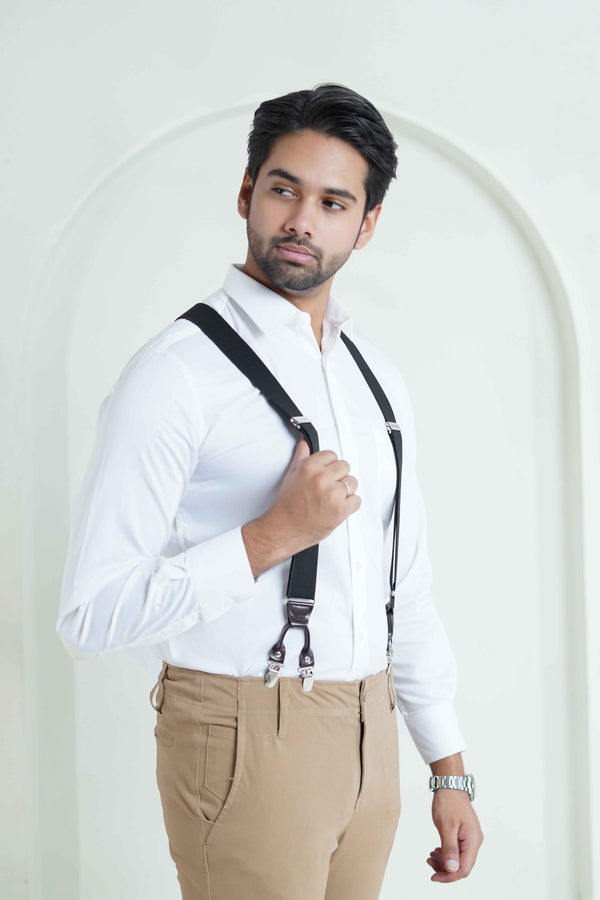 Black Plain Suspenders