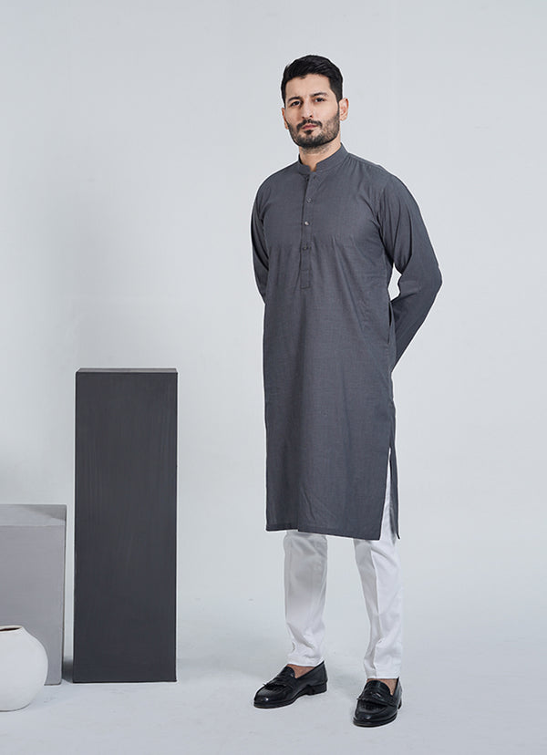 Kurta - Sensation Pima Cotton Fossil Grey Melange