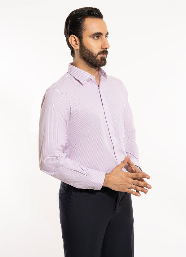 Stripes-Dark Pink on White, Bamboo Formal Shirts