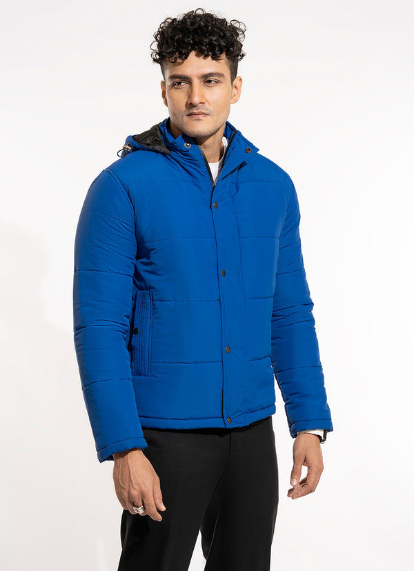 Puffer Jacket - Parachute Bubble Hoddies Blue Plain