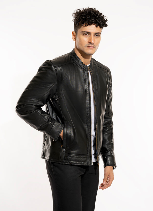 Lawrencepur Mens Leather Jackets Black