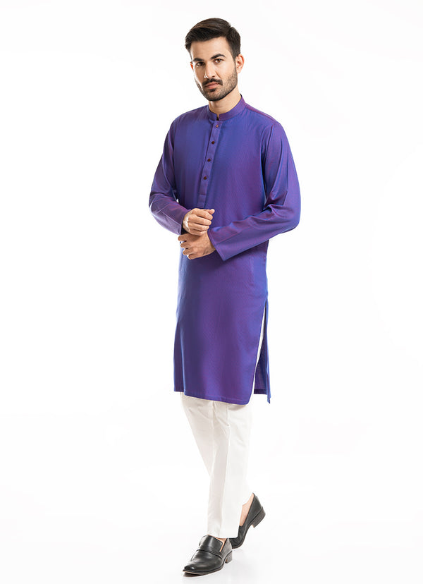 Kurta - Supernova Purple Bird Eye Textured