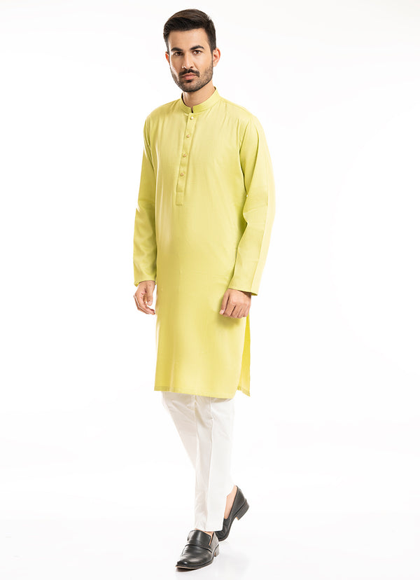 Kurta - Supernova Yellow Bird Eye Textured