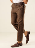 Plain Twill-Chocolate Brown, Wrinkle Free, 100% Cotton, Semi Formal Trouser