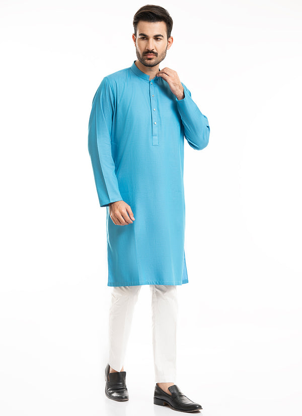 Kurta - Supernova Ferozi Bird Eye Textured