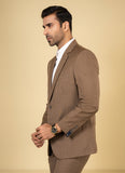 Classic Textured Brown Suit