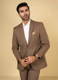 Classic Textured Brown Suit